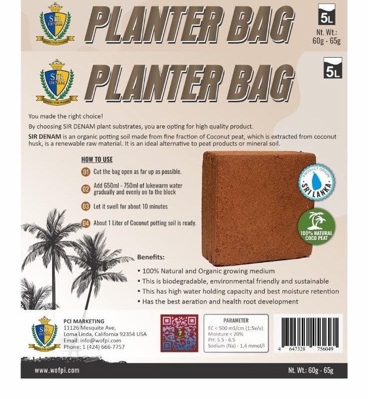 PLANTER BAG 5L BACK - Pure Ceylon Items